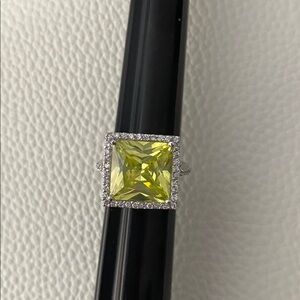 Erwin Pearl Sterling Silver Ring with Yellow Limone Quartz and Rhinestones